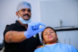 the dental implant of the patient at dental care in coimbatore
